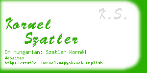 kornel szatler business card