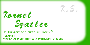 kornel szatler business card